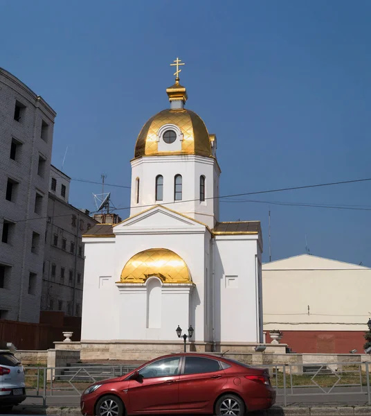 アレクサンダー ネフスキーの神殿 カイビシェヴァ通り42番地 サマラだ ロシア2021年8月 — ストック写真