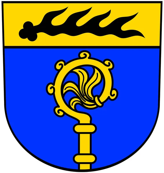 Wappen Der Gemeinde Erdmannhausen Deutschland Isoliert Auf Weiß — Stockfoto