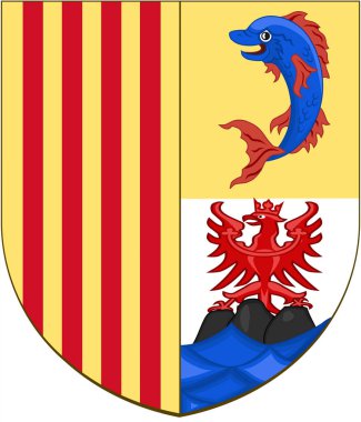 Provence - Alpes - Cte d 'Azur bölgesi arması. Fransa. Beyazda izole edilmiş 