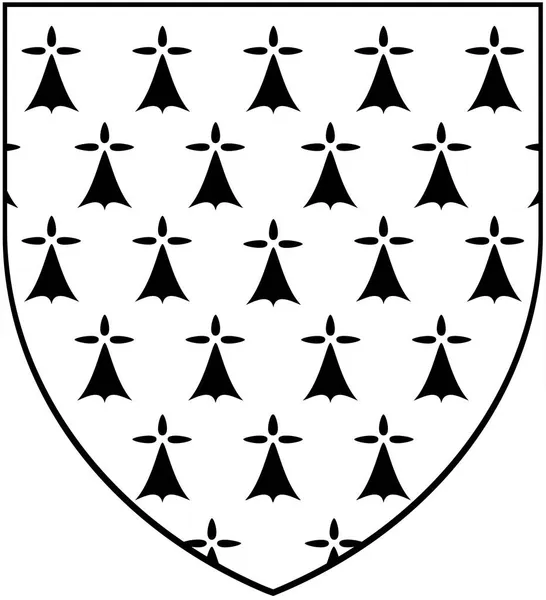 Герб Бретанської Області Франція Ізольовані Білому — стокове фото