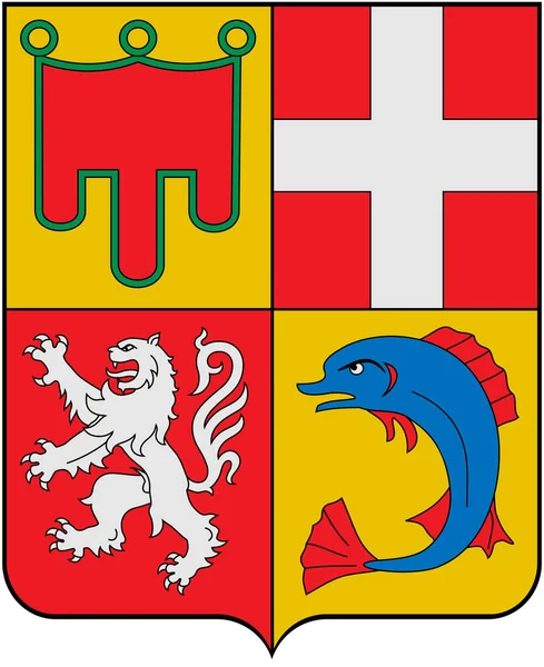 Wapenschild Van Regio Auvergne Rhone Alpes Frankrijk Geïsoleerd Wit — Stockfoto