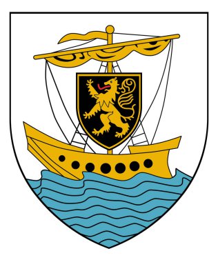 Galway şehrinin cephaneliği. İrlanda. Beyazda izole edilmiş 