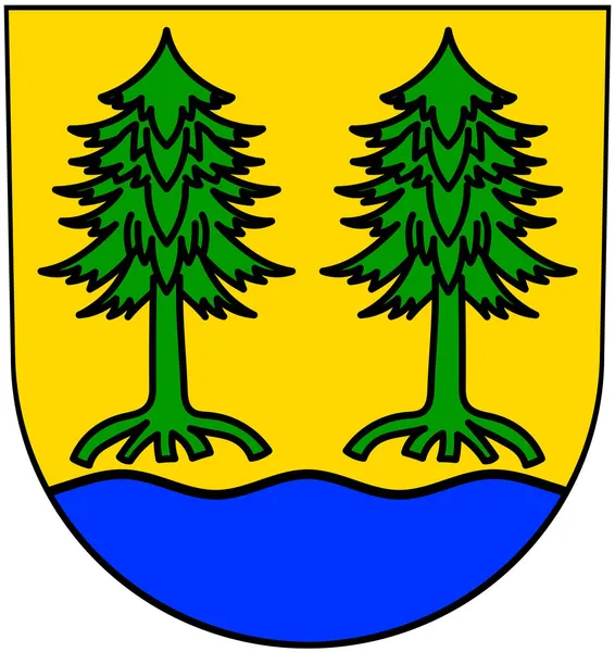 Kaisersbach cemaatinin arması. Almanya. Beyazda izole edilmiş 