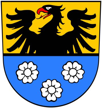 Wertheim şehrinin arması. Almanya. Beyazda izole edilmiş 