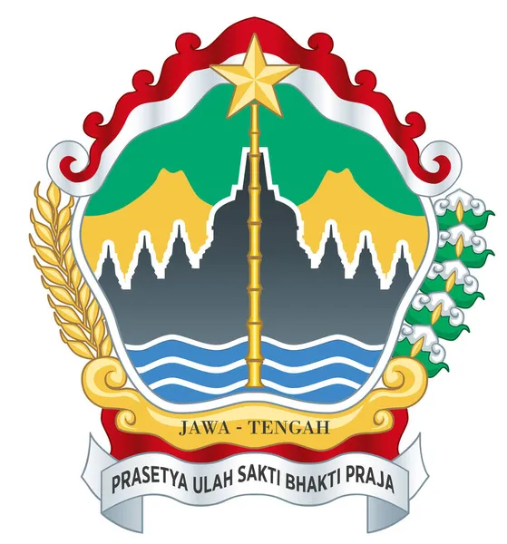 Wappen Der Provinz Zentraljava Indonesien Isoliert Auf Weiß — Stockfoto