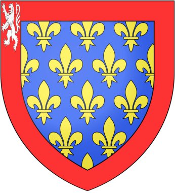 Maine Geob İlçesi. Fransa. Beyazda izole edilmiş 