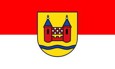 Schwelm şehrinin bayrağı. Almanya. Beyazda izole edilmiş 