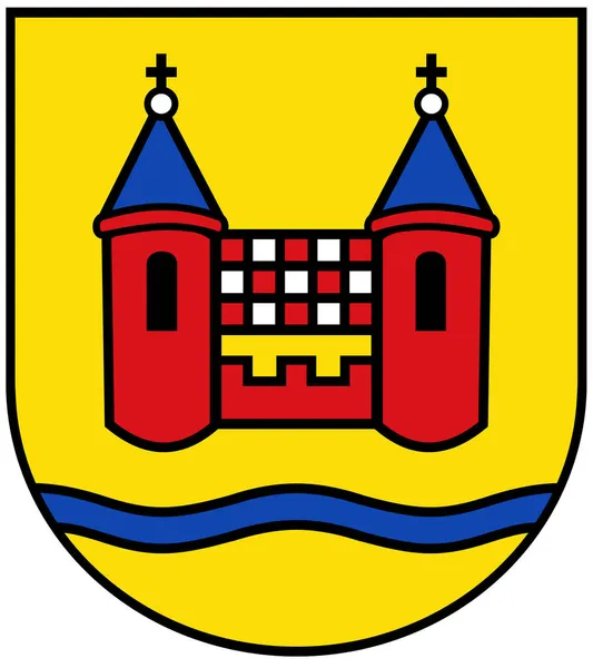 Schwelm Város Címerét Németországba Fehér Alapon Elszigetelve — Stock Fotó