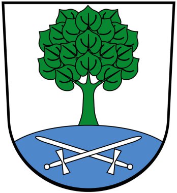 Hohenlinden cemaatinin arması. Almanya. Beyaz arkaplanda izole. 