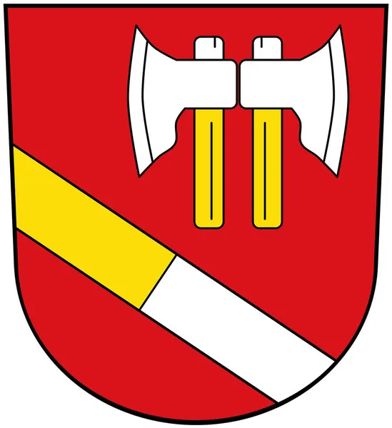 Escudo Armas Comuna Hilgertshausen Tandern Alemania Aislado Sobre Blanco —  Fotos de Stock