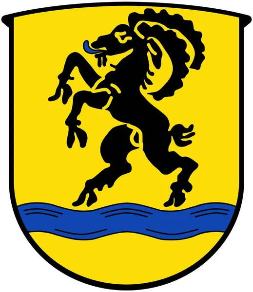Escudo Armas Comuna Hebertshausen Alemania Aislado Sobre Blanco — Foto de Stock