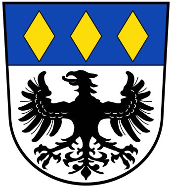 Heimhausen komünü arması. Almanya. Beyazda izole edilmiş 
