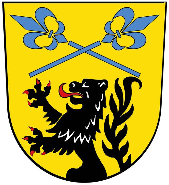 Das Wappen Der Gemeinde Anzing Deutschland Isoliert Auf Weiß — Stockfoto