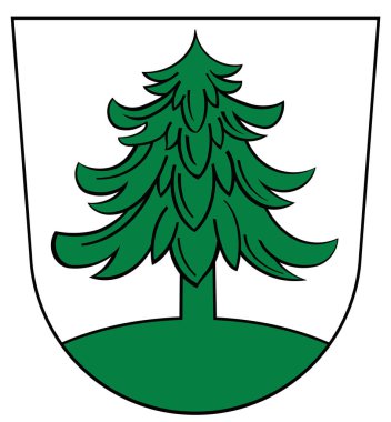 Welzheim şehrinin arması. Almanya. Beyazda izole edilmiş 