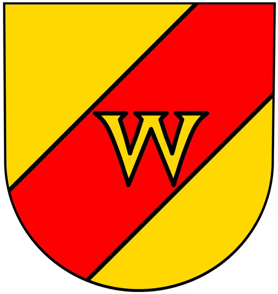 Wappen Der Stadt Walheim Deutschland Isoliert Auf Weiß — Stockfoto