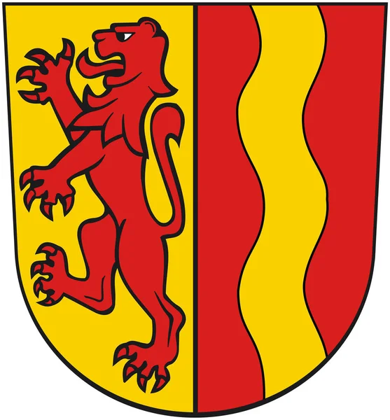 Dettingen Der Iller Község Címerét Németországba Fehér Alapon Elszigetelve — Stock Fotó