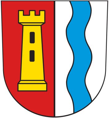 Durnau topluluğunun arması. Almanya. Beyazda izole edilmiş 