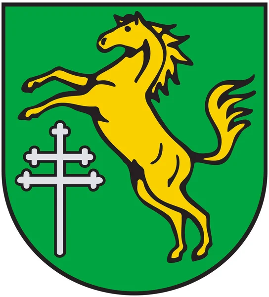 Ingoldingen komünü arması. Almanya. Beyazda izole edilmiş 