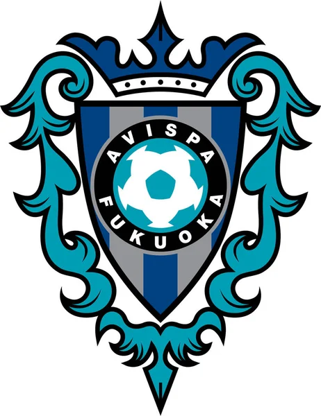 Avispa Fukuoka Emblema Del Club Fútbol Japón Aislado Sobre Blanco —  Fotos de Stock