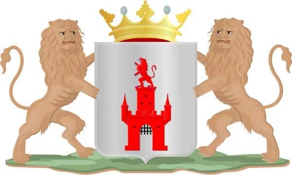 Coat Arms City Audewater Netherlands Isolated White — стоковое фото