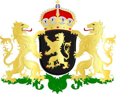 Coat of arms of the province of North Brabant. Netherlands. Isolated on white 