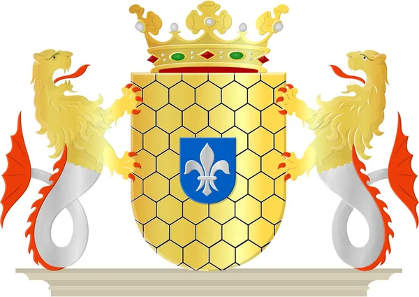 Escudo Armas Ciudad Lelystad Países Bajos Aislado Sobre Blanco — Foto de Stock