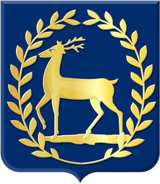 Coat of arms of the city of Ere. Netherlands. Isolated on white 