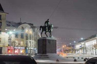Monument to Prince Oleg Ryazansky on Cathedral Square. Ryazan. Russia january 2022  clipart