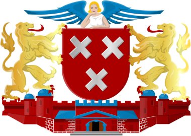 Coat of arms of the city of Breda. Netherlands. Isolated on white 