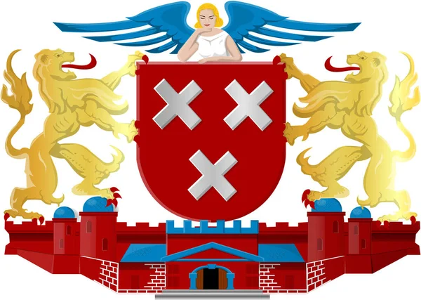 Coat Arms City Breda Netherlands Isolated White — Stock Photo, Image