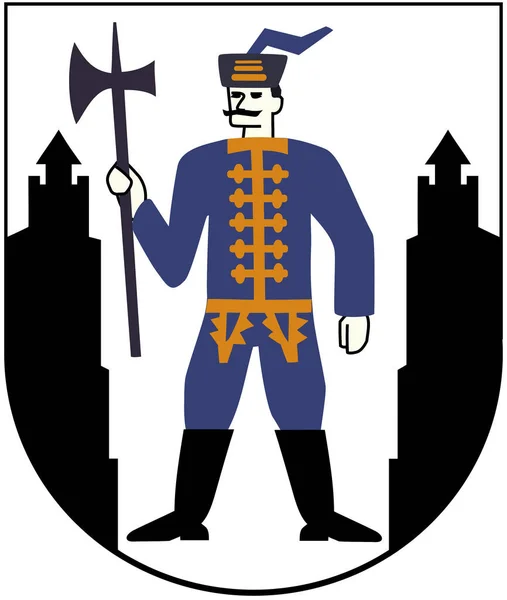 Escudo Armas Ciudad Oberwart Austria Aislado Sobre Blanco — Foto de Stock