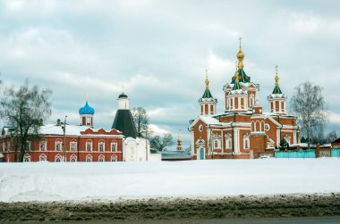 Kolomna Kremlin 'in Kutsal Haç Kilisesi. Kolomna Şehri Rusya Ocak 2022 