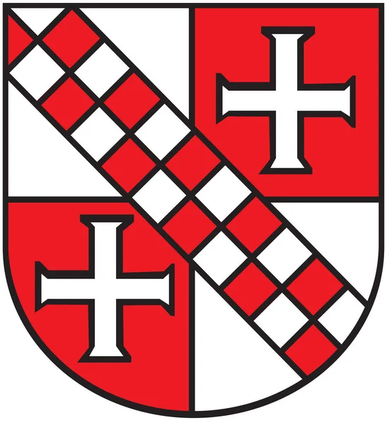 Escudo Armas Del Municipio Maselheim Alemania Aislado Sobre Blanco —  Fotos de Stock