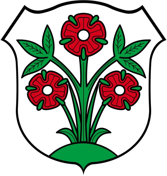 Ober Ramstadt Város Címerét Németországba Fehér Alapon Elszigetelve — Stock Fotó