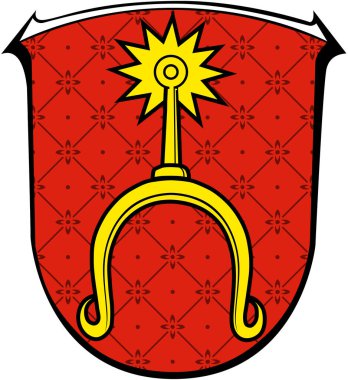 Sulzbach Belediyesi arması. Almanya. Beyazda izole edilmiş 