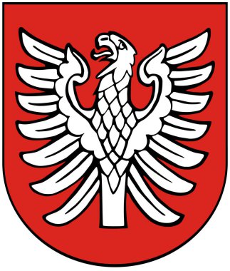 Heilbronn bölgesinin arması. Almanya. Beyazda izole edilmiş 