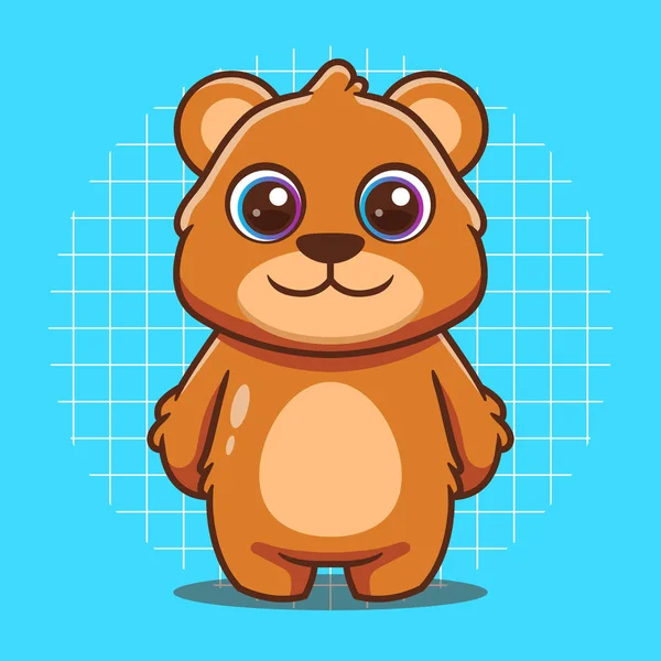 Personagem Urso Bonito Ilustração Vetorial —  Vetores de Stock