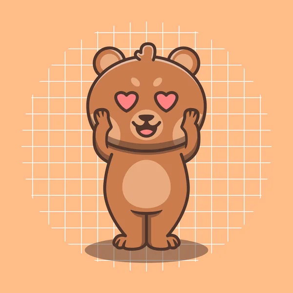 Милий Ведмідь Любові Позу Векторні Ілюстрації — стоковий вектор