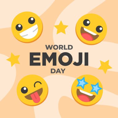 Dünya emoji günü vektör ilüstrasyonu