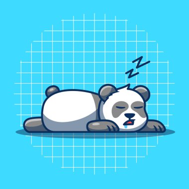 Cute panda sleeping vector illustration.