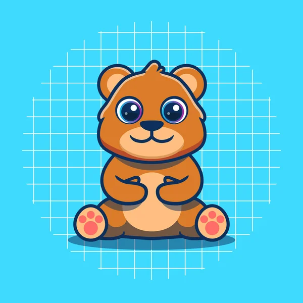 Cute Bear Mascot Sitting Vector Illustration Flat Cartoon Style — Image vectorielle
