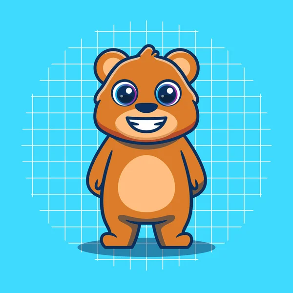 Cute Bear Mascot Standing Vector Illustration — Vetor de Stock