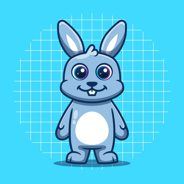 Cute Bunny Standing Vector Illustration Flat Cartoon Style — Vector de stock