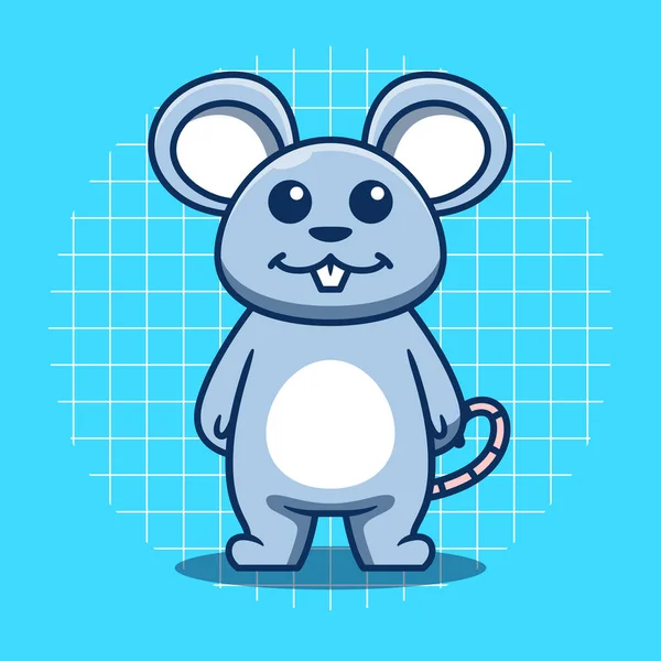 Cute Mouse Mascot Standing Vector Illustration Flat Cartoon Style — Image vectorielle