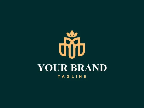 Initial Letter Luxury Logo Vector Minimaliset Elegant Boutiquoe Logo Design - Stok Vektor