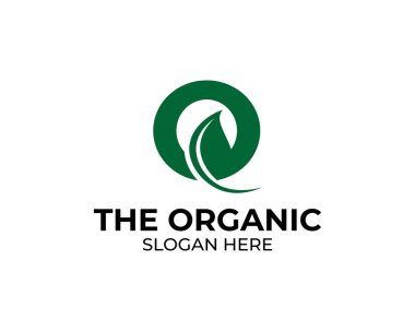 Letter Q. eco leaves logo design. Organic farming logo design idea. Farm fresh products unique sign. Fitness