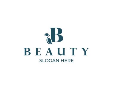 Luxury Letter B Floral Leaf Logo Icon, Classy Vintage vector design concept for emblem, cosmetic, beauty shop