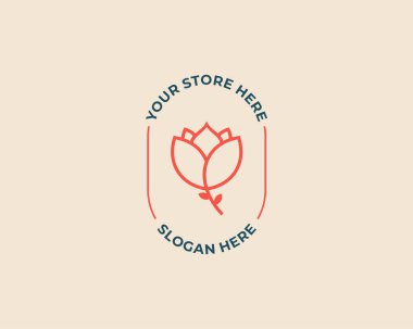 Gül çizgisi sanat tarzı. Çiçek güzellik salonu, moda, cilt bakımı, kozmetik, doğa ve kaplıca ürünleri.