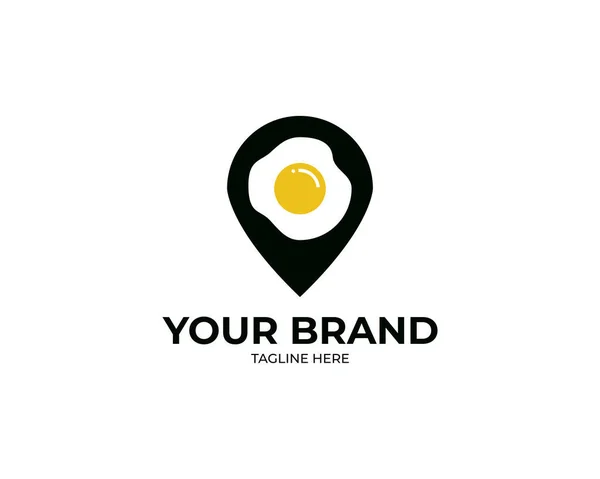 Egg Point Logo Vorlage Designs Leckeres Logo Vektor Illustration — Stockvektor