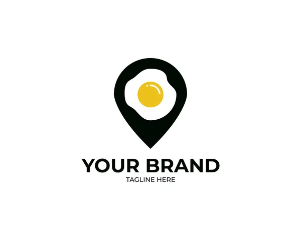 Desain Templat Egg Point Logo Ilustrasi Vektor Logo Telur Yummy - Stok Vektor